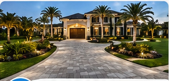 Upscale paver driveway